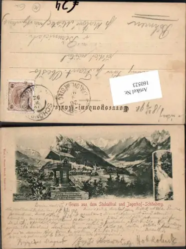 160523,Gruss aus dem Stubaithal Jagerhof Schönberg Neustift Restauration Gasthaus 1898