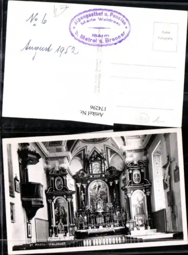 174296,St. Maria b. Matrei a. Brenner Waldrast Inneres d. Kirche