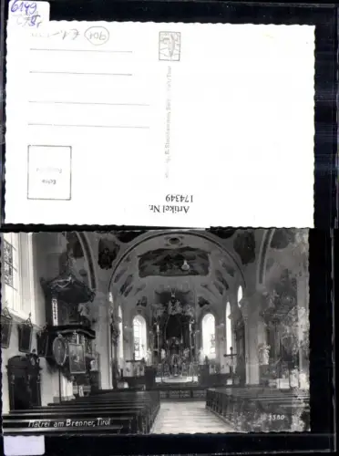 174349,Matrei a. Brenner Inneres d. Kirche