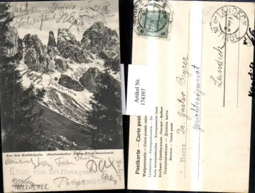 174397,Neustift aus d. Kalkkögeln Ak. Alpenklubscharte