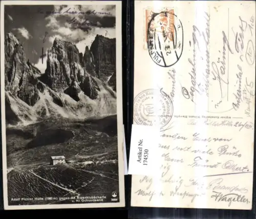 174530,Neustift Adolf Pichler Hütte geg. Ak. Alpenklubscharte u. Kl. Ochsenwand