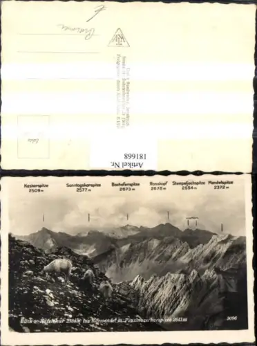 181668,Blick v. Hafelekar ins Karwendel m. Praxmarerkarspitze b. Innsbruck Gebirge Partie