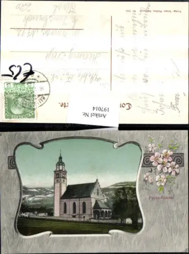 197014, tolle Lithographie Maria Absam b. Hall i. Tirol Verzierung