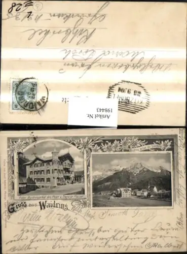 198443,Litho AK Gruß aus Waidring Hotel Waidringerhof Bes. Plätzer Waidring geg. d. Steinberge Mehrbildkarte