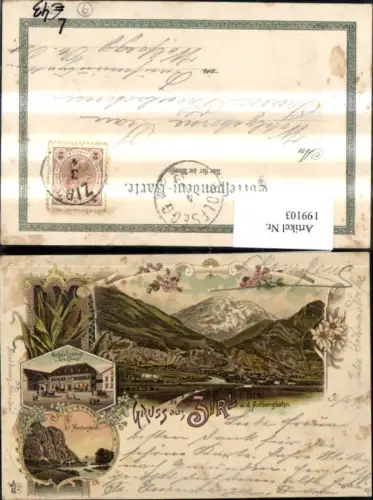 199103,Litho AK Gruß aus Zirl i. Tirol a. d. Arlbergbahn Totale Gasthof Zum Löwen Martinswand Mehrbildkarte