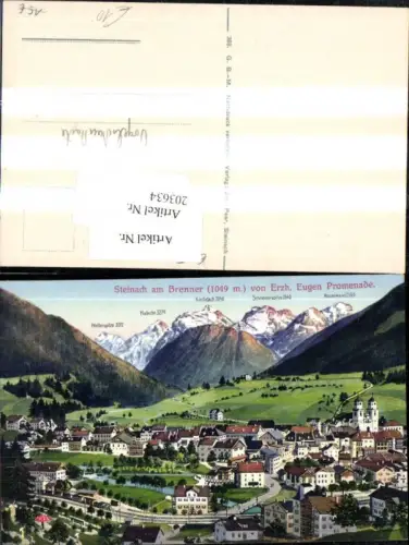 Steinach am Brenner Totale v. Erzherzog Eugen Promenade Zug Wetterspitze Habicht Kirchdach Wasenwand