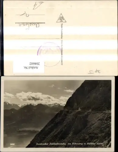 204602,Innsbrucker Nordkettenbahn Am Höhenweg m. Stubaier Alpen