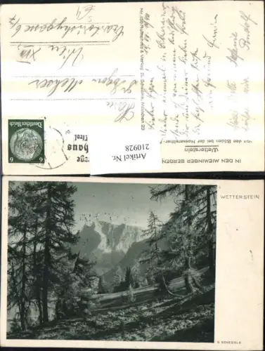 210928,Wetterstein v. d. Böden b. d. Nassereither-Alm Jugendherberge Marienberghaus b. Biberwier Stempel