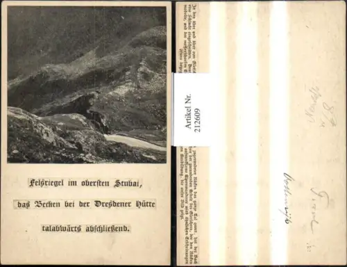 212609,Felsriegel im obersten Stubai Bekcen b. d. Dresdener Hütte b. Neustift