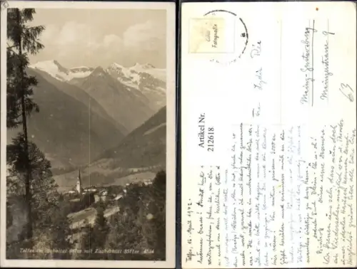 212618,Telfes Teilansicht im Stubaital m. Zuckerhütl