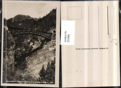 233886,Mittenwaldbahn Schlossbachbrücke Brücke m. Freiungspitze b. Zirl
