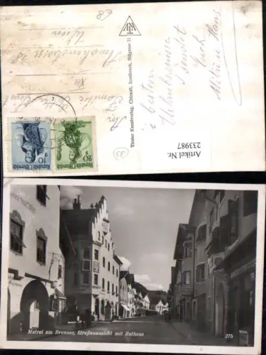 233987,Matrei am Brenner Straßenansicht m. Rathaus