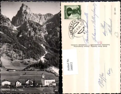 246012,Gschnitz in Tirol Teilansicht Kirche Bergkulisse