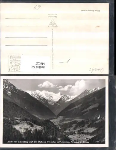 246027,Blick v. Schönberg auf d. Stubaier Gletscher m. Mieders Fulpmes u. Telfes