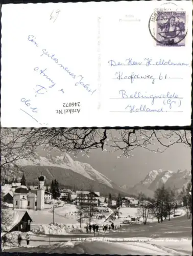 246072,Seefeld in Tirol Teilansicht See Kirche geg. Karwendel-Gebirge Winterbild