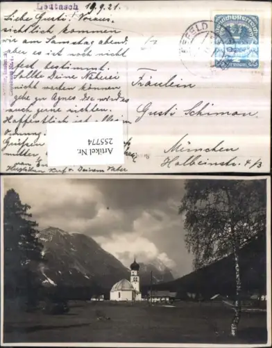 255774,Leutasch Kirche Bergkulisse