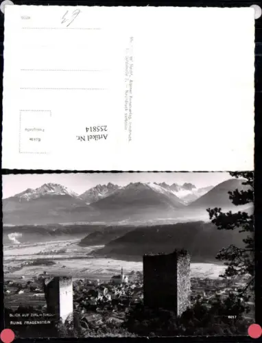 255814,Blick auf Zirl Totale von d. Ruine Fragenstein Bergkulisse