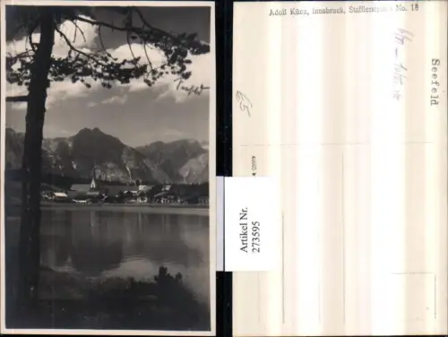 273595,Foto AK Blick auf Seefeld in Tirol Teilansicht Bergkulisse