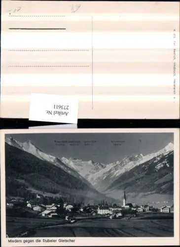 273611,Mieders Totale geg. Stubaier Gletscher Bergkulisse