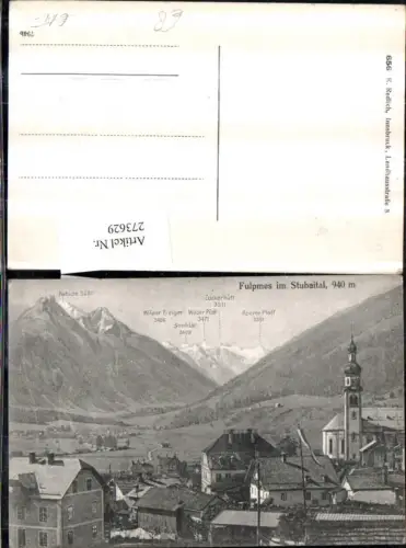273629,Fulpmes im Stubaital Teilansicht Kirche Bergkulisse