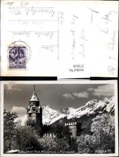 273638,Hall in Tirol Münzturm Turm m. Karwendel Bergkulisse