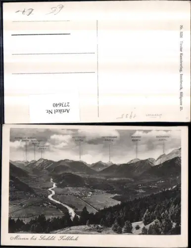 273640,Talblick Mösern b. Seefeld Totale Bergkulisse
