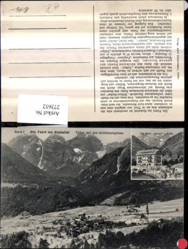 273652,Telfes Totale m. Schlickerspitzen u. Hotel Serles Bergkulisse Mehrbildkarte