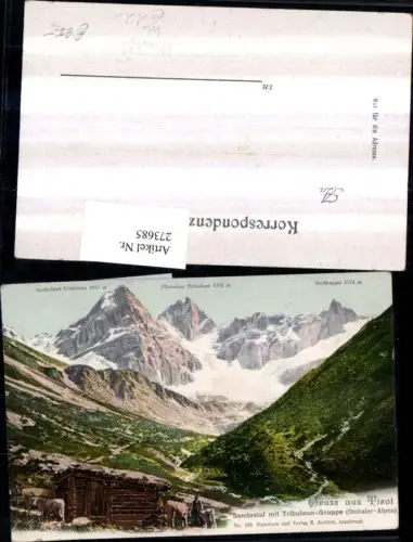 273685,Gruß aus Tirol Sandestal m. Tribulaun-Gruppe Bergkulisse b. Neustift