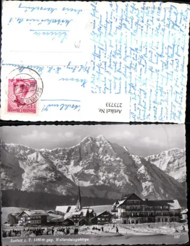 273733,Seefeld in Tirol Teilansicht geg. Wettersteingebirge Bergkulisse Winterbild