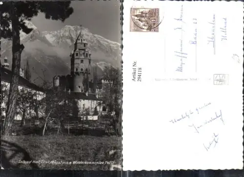 294118,Bad Hall in Tirol Münzturm Turm m. Walderkammspitze Bergkulisse