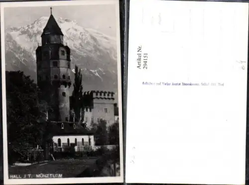 294151,Hall in Tirol Münzturm Turm Bergkulisse