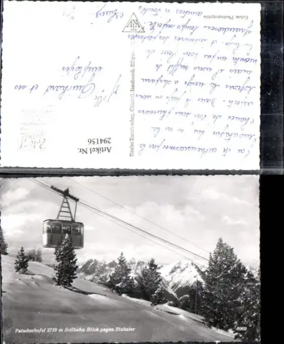 294156,Patscherkofel Seilbahn Blick geg. Stubaier Bergkulise b. Patsch Winterbild