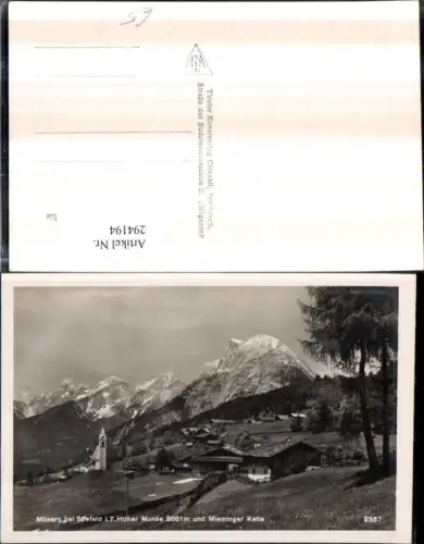 294194,Mösern b. Seefeld in Tirol Totale m. Hoher Munde u. Mieminger Kette Bergkulisse