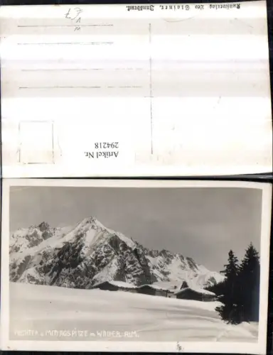 294218,Fiechter u. Mittagspitze m. Walder-Alm Bergkulisse Winterbild b. Vomp pub Leo Stainer