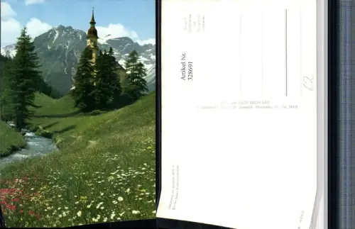 328691,Obernberg am Brenner Kirche geg. Tribulaungruppe Bergkulisse pub Risch-Lau