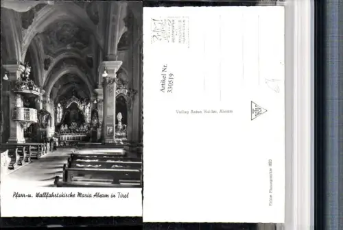 330519,Pfarr- und Wallfahrtskirche Maria Absam Innenansicht Kanzel