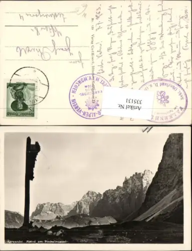 335131,Karwendel Abend am Hochalmsattel b. Scharnitz Kreuz Bergkulisse