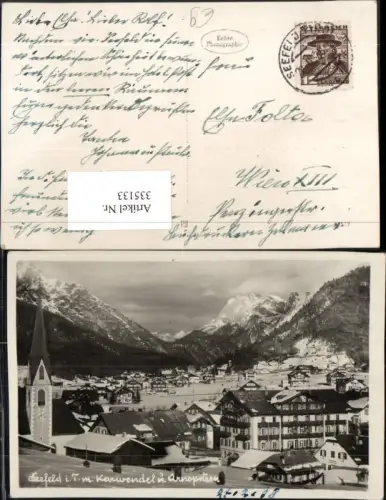 335133,Seefeld in Tirol Teilansicht m. Karwendel u. Arnspitzen Bergkulisse Winterbild