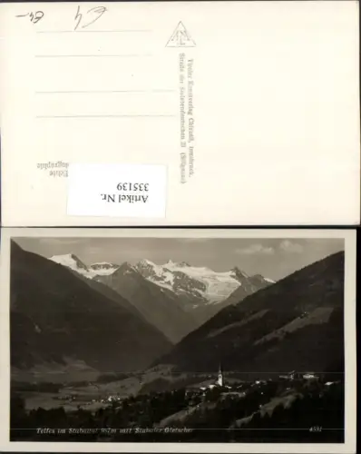 335139,Telfes im Stubaital Totale m. Stubaier Gletscher Bergkulisse