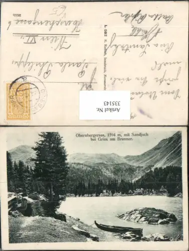 335143,Obernbergersee See b. Gries am Brenner m. Sandjoch Bergkulisse pub K. Redlich L582