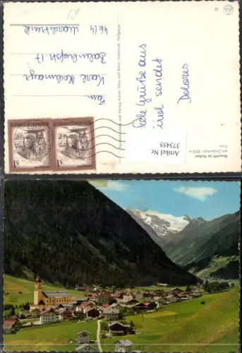 373455,Neustift im Stubaital Totale m. Zuckerhütl Bergkulisse