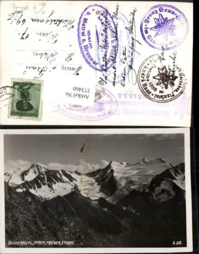 373460,Zuckerhütl Pfaff Freiger b. Neustift im Stubaital Bergkulisse