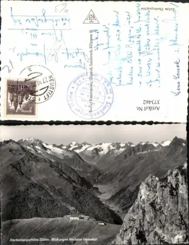 373462,Starkenburgerhütte Berghütte b. Neustift geg. Gletscher Bergkulisse