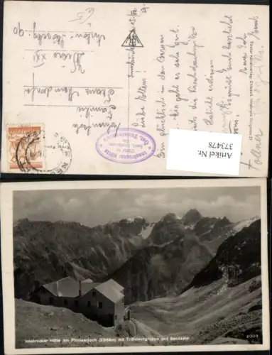 373478,Innsbrucker-Hütte Berghütte am Pinniserjoch b. Neustift Bergkulisse
