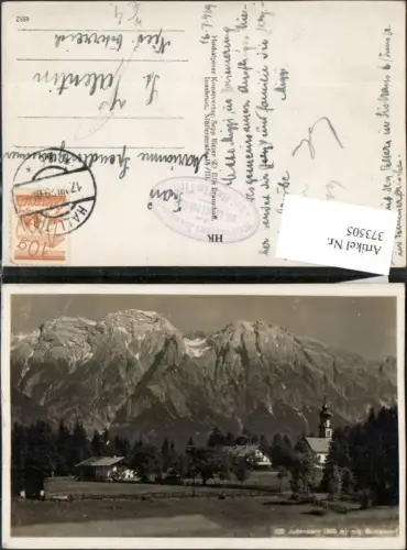 373505,Judenstein b. Hall in Tirol Kirche m. Bettelwurf Bergkulisse