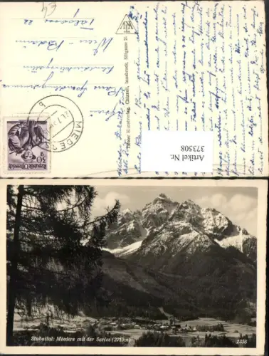 373508,Mieders im Stubaital Totale m. Serles Bergkulisse