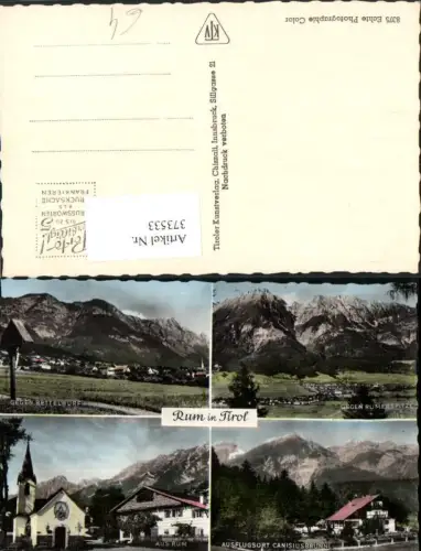373533,Rum in Tirol Totale Wegkreuz Kirche Canisiusbrünnl Mehrbildkarte