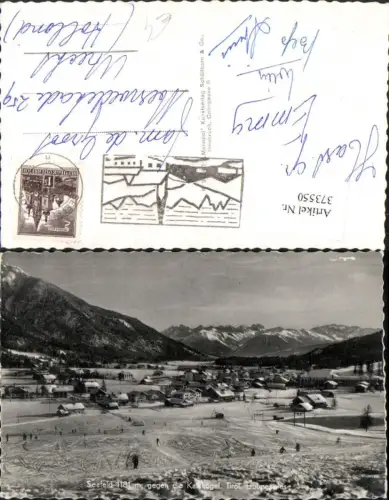 373550,Seefeld in Tirol Totale geg. Kalkkögel Bergkulisse Winterbild