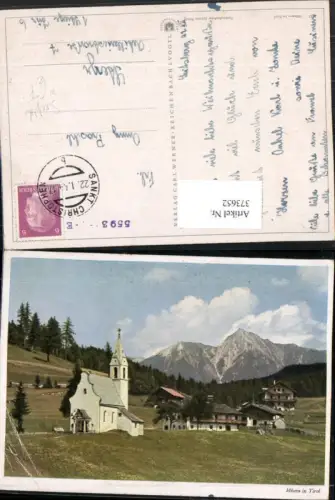 373652,Mösern b. Seefeld in Tirol Kirche Bergkulisse
