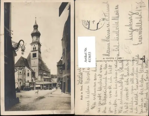 413653,Hall in Tirol Pfarrkirche Kirche Straßenansicht
